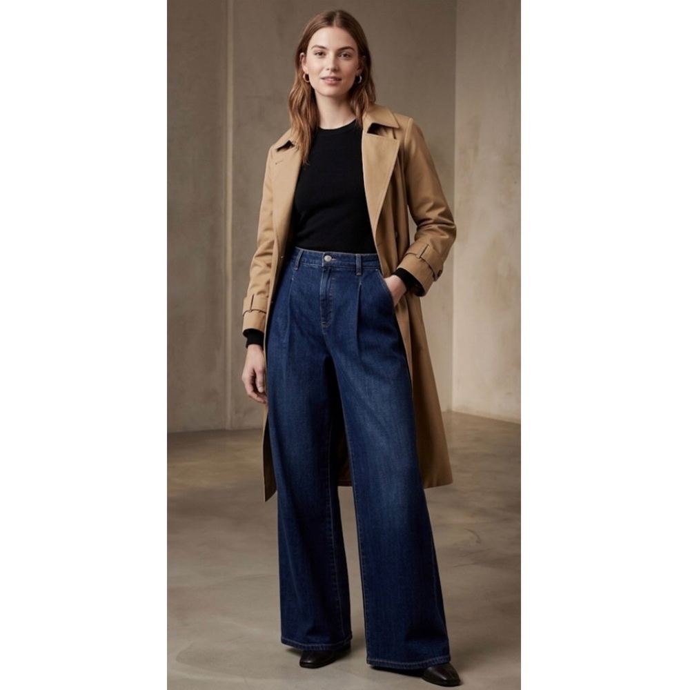 Banana Republic Dark Blue Wide-Leg Jeans